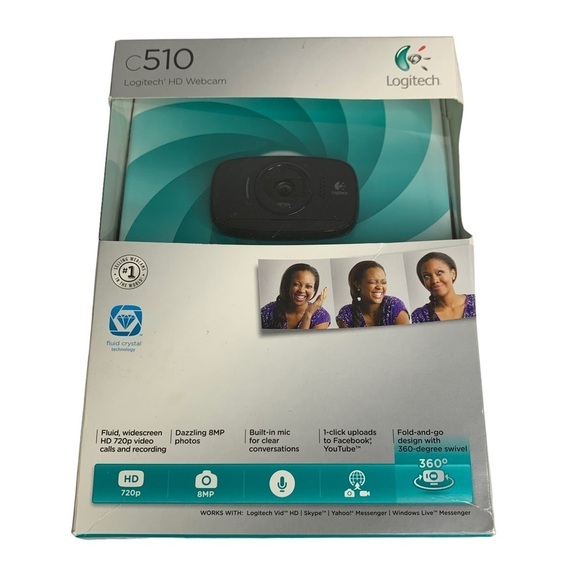 Logitech HD Webcam c510 Dazzling Photos 1 click upload to U-Tube or FB New n Box - Picture 7 of 12